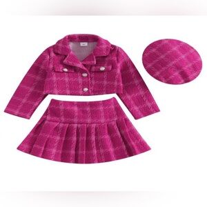 SHEIN Pink Kids two piece skirt set